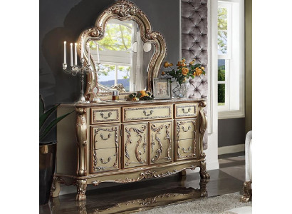 Noble Chest of drawers Buffet Chests of drawers Wardrobe + Mirror Baroque Rococo Sideboard Wood new