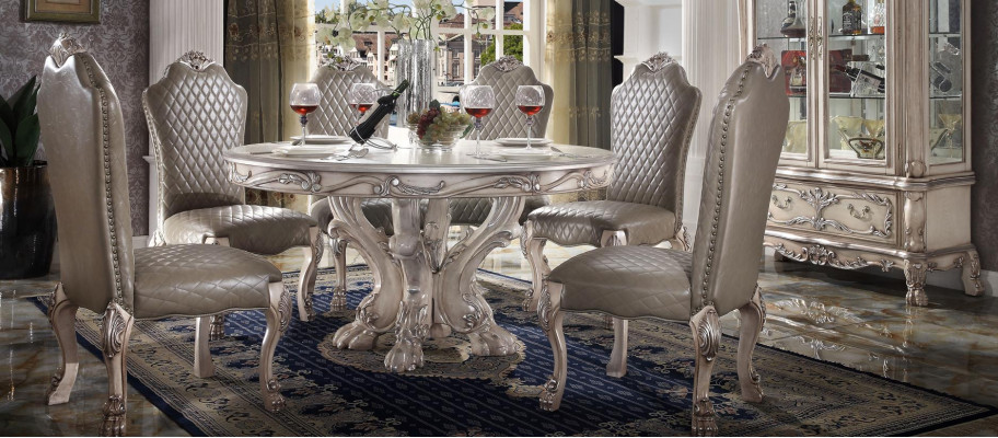 Table Set Suite Dining table 6 Chairs Luxury Style Furniture 8-piece Chair Group Display case