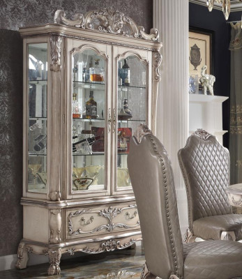 Table Set Suite Dining table 6 Chairs Luxury Style Furniture 8-piece Chair Group Display case