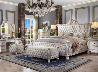 Bedroom Set Bed Bedside table Dressing table Mirror Stool Chesterfield