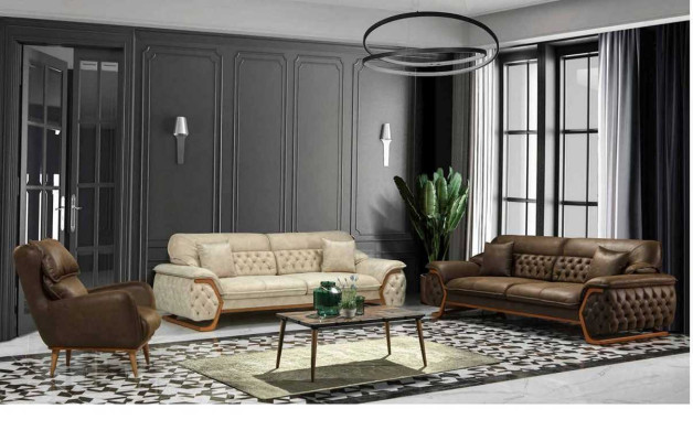 Chesterfield Adjustable Back Three Seat Sofa Luxury Couch Furniture