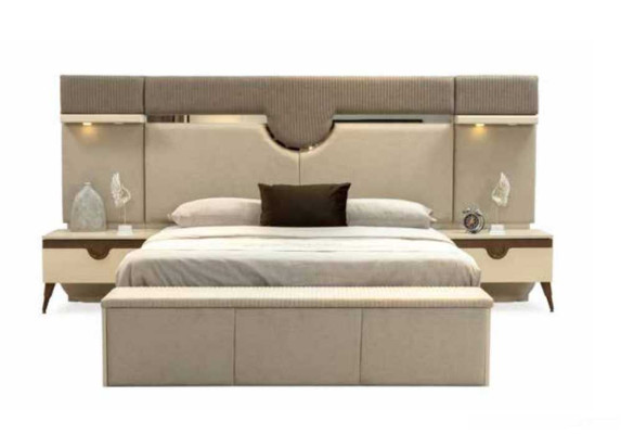 Set 3 pieces Bedroom Suite Bed 2x Bedside table Style Stylish Furniture Beds