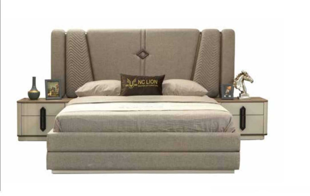 Bed Bedside table 3-piece Bedroom Set Stylish Design Modern Luxury Beds