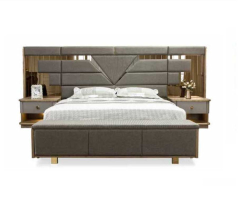 Bed Bedside table 3 pcs. Bedroom Set Design Modern Luxury Elegant Complete
