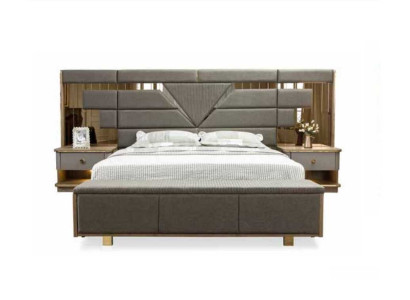 Bed Bedside table 3 pcs. Bedroom Set Design Modern Luxury Elegant Complete