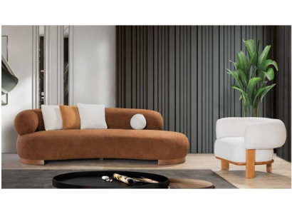 Modern textile sofa set three seater + armchair luxury couch living room