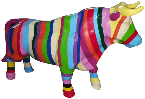 Abstract figurine cow design loft colorful sculptures figures handcraft decoration