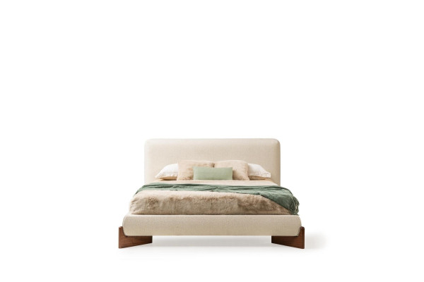Bedroom Bed Double bed Bed Bed Frame Upholstery White Sleeping Place