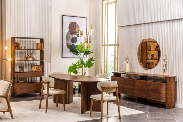 Dining room Suite Dining set Dining corner Dining table Chairs Brown Set 10 pieces