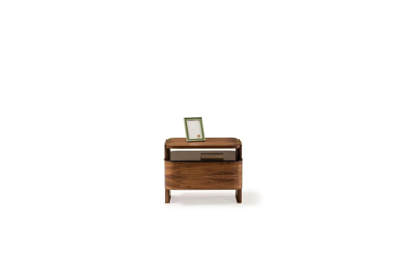 Group Bedside tables Nightstand Nightstand Brown Wood Set 2pcs