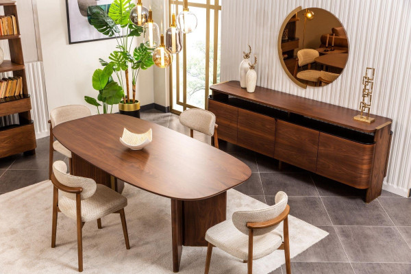 Dining set dinette Dining room Dining table Chairs Brown Sideboard Set 9 pieces