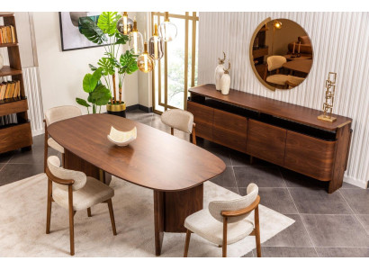 Dining set dinette Dining room Dining table Chairs Brown Sideboard Set 9 pieces