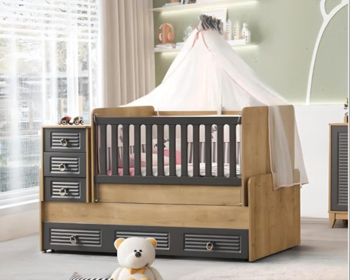Stylish Childrens bed luxurious Wooden bed Gray Color exclusive Furniture new