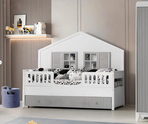 Modern Childrens bed Gray Color Luxurious Design Furniture for the little ones