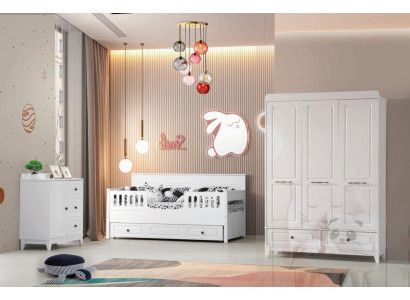 luxurious complete youth room luxury children's room set 3 pieces white colour