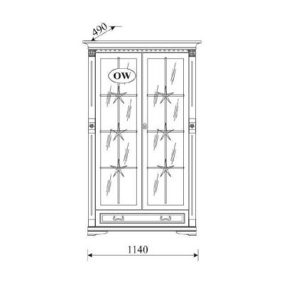 Classic Display case showcase cabinet glass cabinet wardrobe colonial OW2A