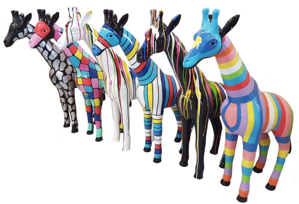 Sculpture Abstract Design Statue Colorful Figures Hand Painted Decoration Selectable
