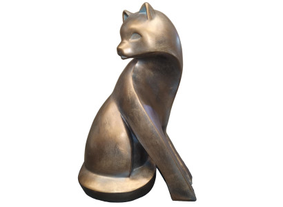Design figure statues sculpture designer golden colorful sculptures cat 60 cm new