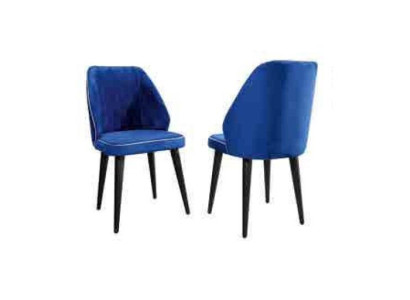 Compact, soft wooden stool on black legs for Dining room