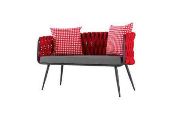 Red Garden Suite Luxury Seating Furniture Table Sofa Patio Couch 4 Pieces