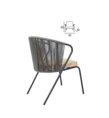Chair with soft stainless steel leg and round gray backrest