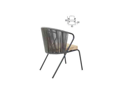 Chair with soft stainless steel leg and round gray backrest