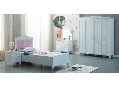 Luxury Complete e Kinderfurniture Childrens bed White Wood Set 5pcs Childrens room