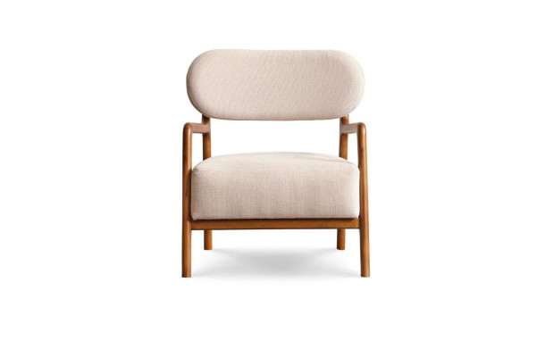 Modern Armchair Single Seater 1 Seater Fabric Armchair Beige Design Club Chair