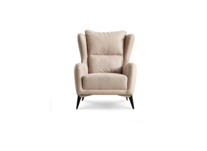 Luxury Armchair Single Seater 1 Seater Fabric Armchair Beige Living room Modern