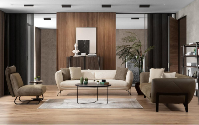 Sofa Sofa set 3+3+1 Seater Couch Upholstery Suite Living room Sofas Designer