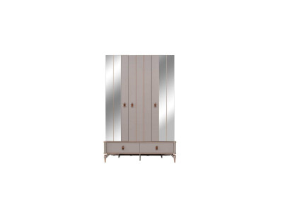 Luxury Wardrobe Children's Wardrobe Wooden Wardrobe Beige Mirror