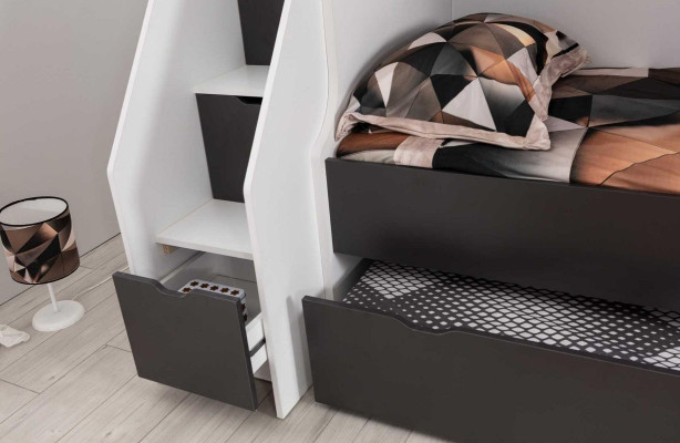Bunk bed Bed Childrens bed Children's furniture Gray Suite Modern Children