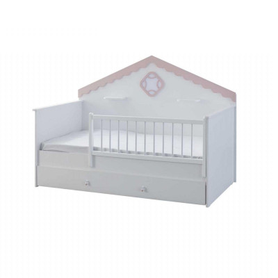 Children's bed suite children's playpen bed white wood set 3 pieces
