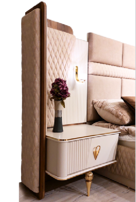 Set Bedroom Bed Luxury Wardrobe 2xNight Tables Design Dressing table