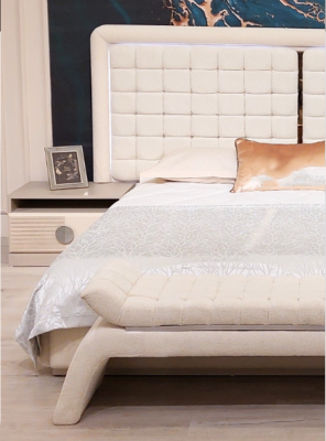 Luxury Bedroom Set 6pcs Complete Room Furniture Bed Bedside table Wardrobe Stool