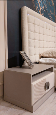 Luxury Bedroom Set 6pcs Complete Room Furniture Bed Bedside table Wardrobe Stool