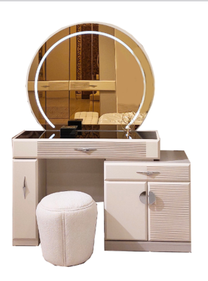 Luxury Bedroom Set 6pcs Complete Room Furniture Bed Bedside table Wardrobe Stool