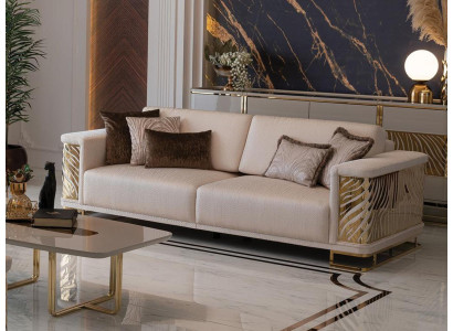 Schiker Sofa 4 Seater new modern design beige color with cushions
