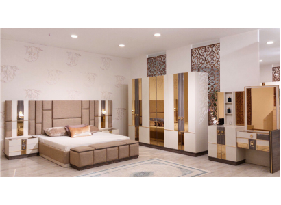 Designer Bedroom Set Luxury Double bed 2x Bedside tables new Wardrobe