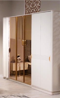 Luxury Bedroom Set Complete's Furniture Bed 2xBedside Tables Wardrobe Stool