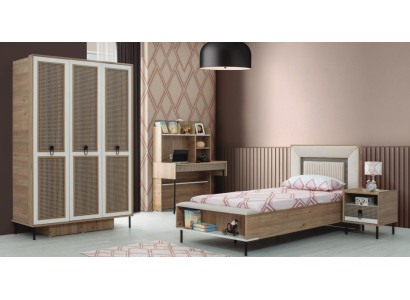 Children's furniture suite children's room bed children's bed brown wood set 4 pieces