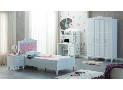 Complete e Kinderfurniture Childrens bed Bed Wood Set 4pcs Childrens room White