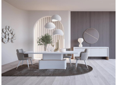 Luxury Dining room Set Dining table Design Sideboard Modern Furniture Dining set