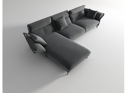 Sofa Fabric L-shape Couch Living landscape Corner sofa Suite Modern Design Couches