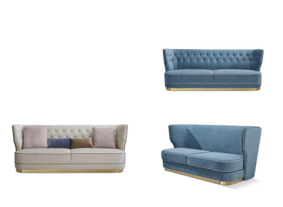 Design Luxury Couch 4 Seater Upholstery Sofa - Italian Style Living room Furniture