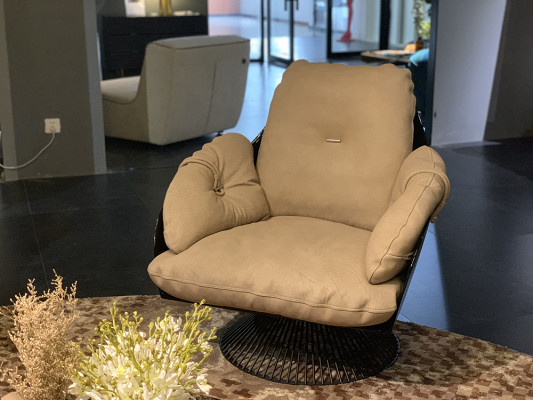 Armchair Club Lounge Design Leaning Chair Upholstery Sofa 1 Seater TV Leather Rotatable