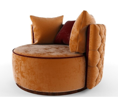 Round Armchair Chesterfield Club Round Sofa Couch Round Relax Chairs Upholstery Chair