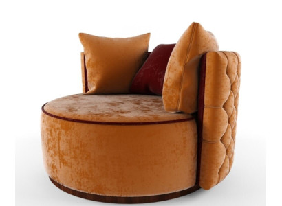 Round Armchair Chesterfield Club Round Sofa Couch Round Relax Chairs Upholstery Chair
