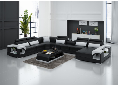 Designer Sofa Couch Corner sofa with Stool Upholstery Suite Living landscape U-shape