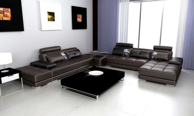 Sofas Living landscape Design Corner sofa Leather new U-shape Sofa Couch Upholstery Suite